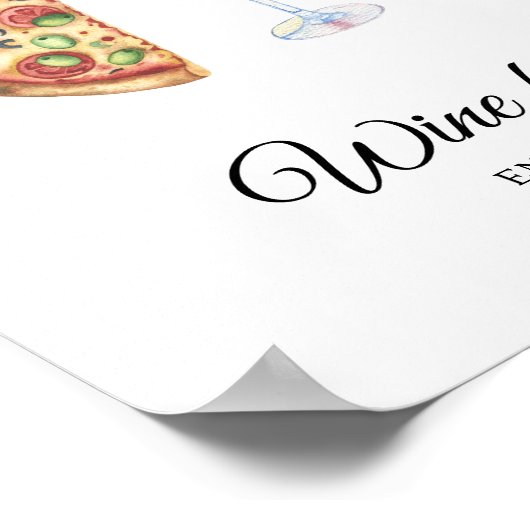 Pizza and Wine Bridal shower - Wine bar ポスター (角)