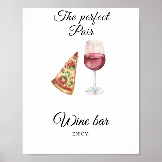 Pizza and Wine Bridal shower - Wine bar ポスター (正面)
