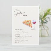 Pizza and Wine The Perfect Pair Rehearsal Dinner 招待状 (スタンド正面)