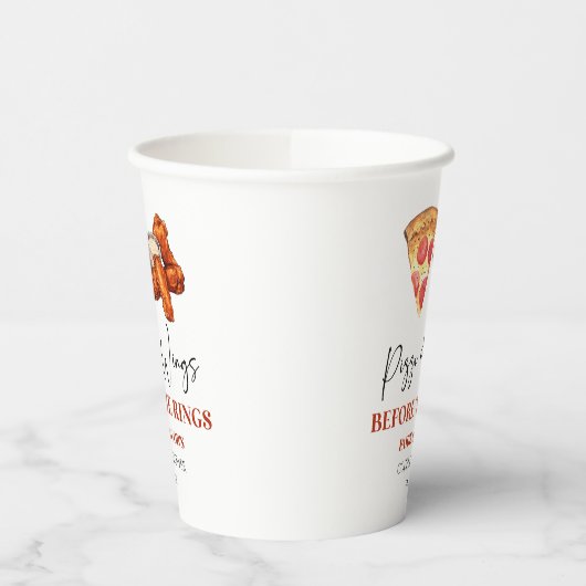 Pizza and Wings Before The Rings Couples Shower 紙コップ (左)