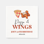 Pizza and Wings Birthday Party スタンダードカクテルナプキン (正面)