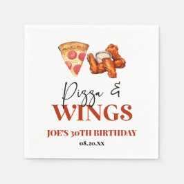 Pizza and Wings Birthday Party スタンダードカクテルナプキン