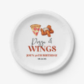 Pizza and Wings Birthday Party ペーパープレート (正面)