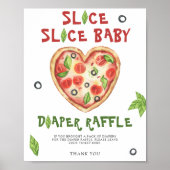 Pizza baby shower - diaper raffle ポスター (正面)