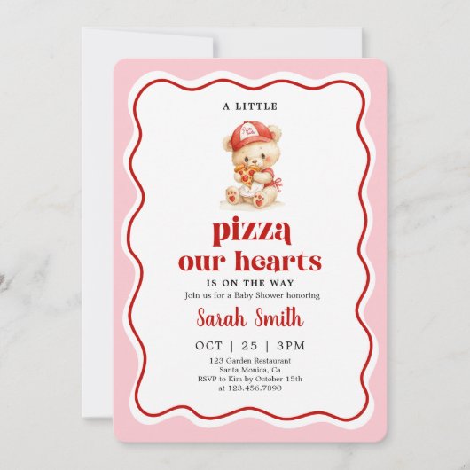Pizza Baby Shower Invitation 招待状 (正面)