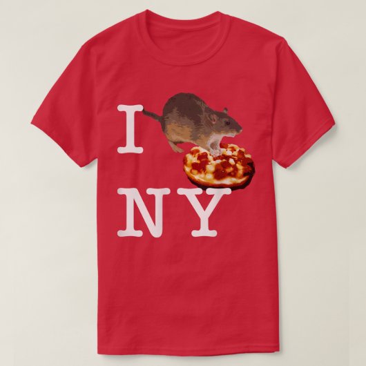 Pizza Bagel Rat I Love New York Ny Funny 14342978 Tシャツ (デザイン正面)