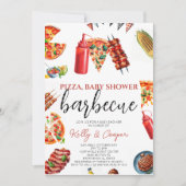 pizza bbq sauce baby shower 招待状 (正面)