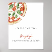 Pizza Birthday Party Welcome Poster ポスター (正面)