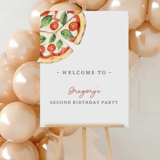 Pizza Birthday Party Welcome Poster ポスター