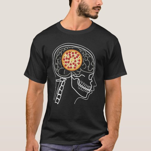 PIZZA BRAIN X-RAY デザイン Tシャツ (正面)