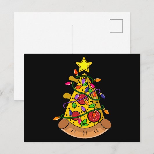Pizza Christmas Tree Gift, Funny Pizza Costumes ポストカード (正面/裏面)