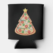Pizza Christmas Tree Xmas Lights Crustmas Holiday 缶クーラー (正面)