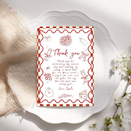 Pizza delivery Baby Shower Thank You Card 招待状