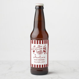 Pizza doodle special Delivery Baby Shower ビールラベル