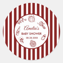 Pizza doodle special Delivery  Baby Shower ラウンドシール