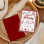 Pizza doodle special Delivery Baby Shower  招待状