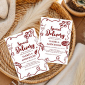 Pizza doodle special Delivery Baby Shower  招待状