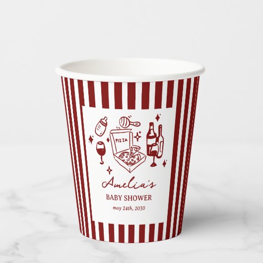 Pizza doodle special Delivery Baby Shower 紙コップ (正面)