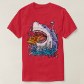 Pizza Eating Shark  Tシャツ (デザイン正面)