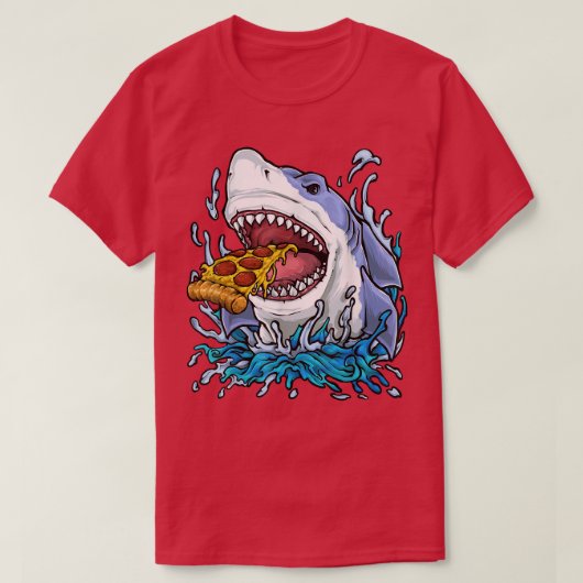 Pizza Eating Shark  Tシャツ (デザイン正面)