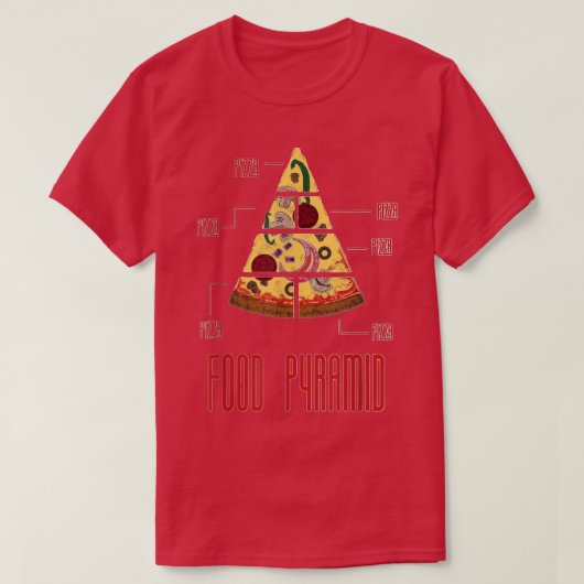 Pizza Food Pyramid Graphic Novelty Sarcastic Funny Tシャツ (デザイン正面)
