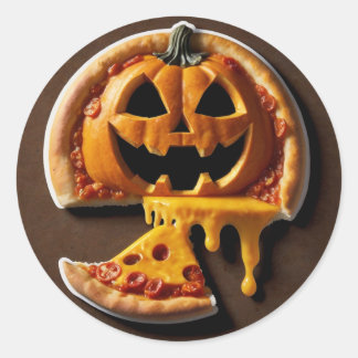 Pizza Fright Night the cheesiest Halloween surpris ラウンドシール