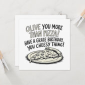 Pizza Happy Birthday  カード (正面/裏面インサイチュ)