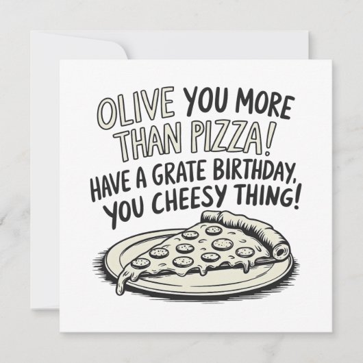 Pizza Happy Birthday  カード (正面)