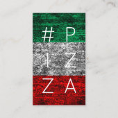 #PIZZA hashtagフラグイタリアンロイヤリティパンチカード ロイヤリティカード (正面)