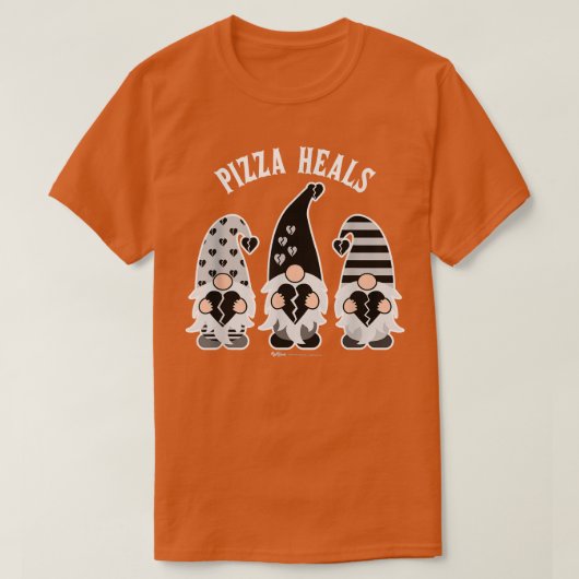 Pizza Heals Anti-valentine's Day Gnomes 3266 Tシャツ (デザイン正面)