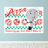 Pizza I Slice Itレトロキャンバス – 3/4"厚さ キャンバスプリント (インサイチュ (ウッドフロア))