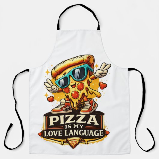 Pizza Is My Love Funny Pizza Lover Gift  エプロン (正面)