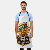 Pizza Is My Love Funny Pizza Lover Gift  エプロン (着用した状態)