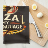 Pizza Is My Love Funny Pizza Lover Gift  キッチンタオル (四つ折り)