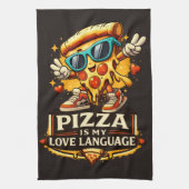 Pizza Is My Love Funny Pizza Lover Gift  キッチンタオル (縦)