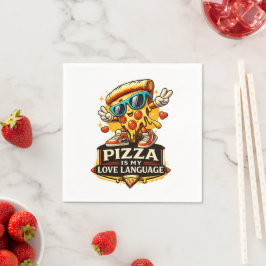 Pizza Is My Love Funny Pizza Lover Gift  スタンダードカクテルナプキン