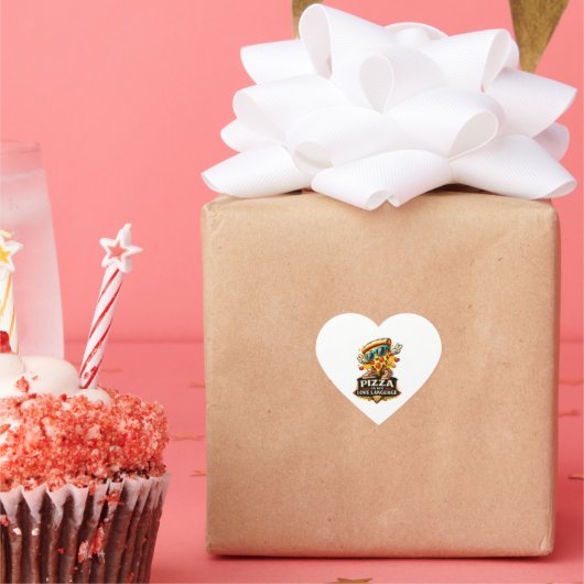 Pizza Is My Love Funny Pizza Lover Gift  ハートシール (パーティー)