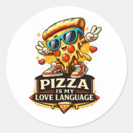 Pizza Is My Love Funny Pizza Lover Gift  ラウンドシール