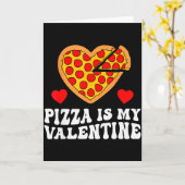 Pizza Is My Valentine Funny Boys Valentines Day To カード (黄色い花)