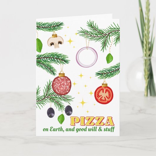 Pizza Italian restaurant catering Christmas シーズンカード (正面)