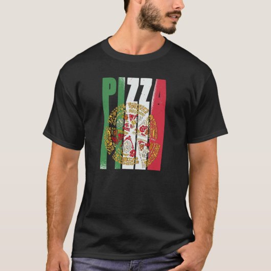 Pizza Italy Flag Pizzeria Pizza Baker Pizza Tシャツ (正面)