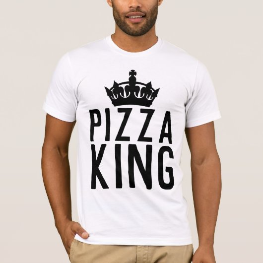 PIZZA KINGメンズTおもしろいシャツ Tシャツ (正面)