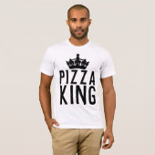 PIZZA KINGメンズTおもしろいシャツ Tシャツ (正面フル)