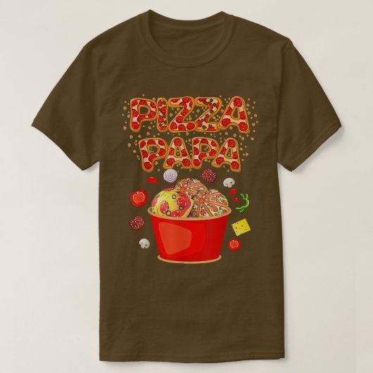 Pizza Lover Dad Papa Pizzaiolo Fars Day Far Daddy  Tシャツ (デザイン正面)
