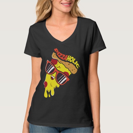Pizza Lovers I Fast Food Pizzaholic I I Love Pizza Tシャツ (正面)