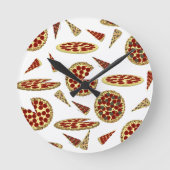 Pizza Lover's Pattern  ラウンド壁時計 (正面)
