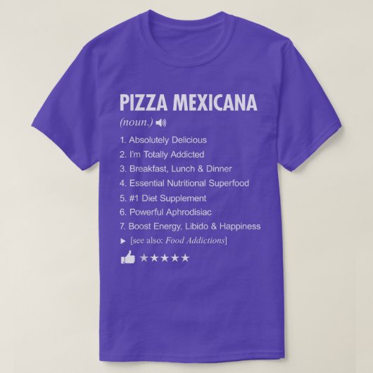 Pizza Meicana Definition Meaning Funny  Tシャツ (デザイン正面)