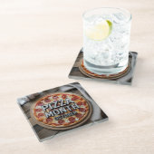 Pizza Month October Glass Coaster  ガラスコースター (アングル)