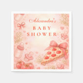 Pizza Night Baby Shower スタンダードカクテルナプキン (正面)