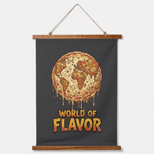 Pizza Overload Planet 吊り下げ型タペストリー (正面)